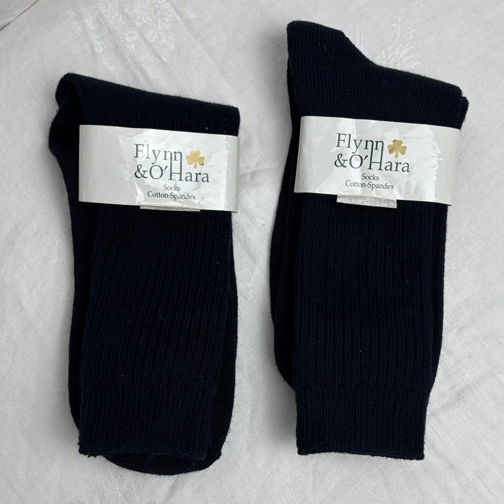 NWT Flynn & O'Hara Navy Uniform Socks Sz. XL 10 - 13